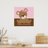 Poster Nounours Teddy rose (Cuisine)