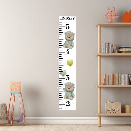 Poster Nounours Vert Ballons