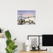 Poster Nourrir des moutons en hiver (Bureau à domicile)
