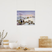 Poster Nourrir des moutons en hiver (Cuisine)
