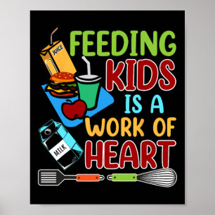 Poster Nourrir les enfants est un travail de coeur Dame d