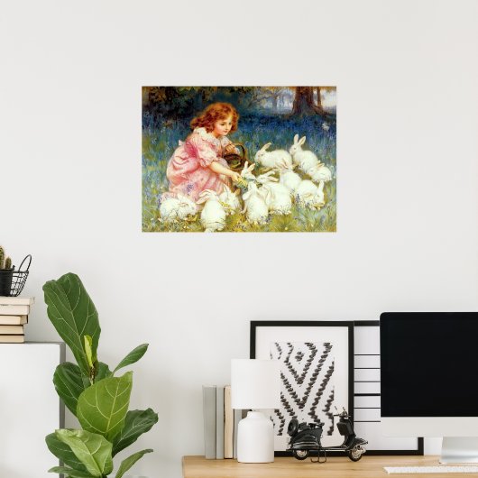 Poster Nourrir les lapins (Bureau à domicile)