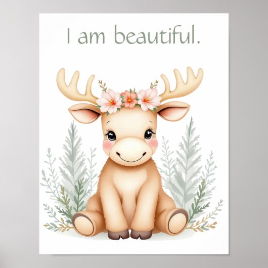 Poster Nourrisson d'aquarelle Whimsical Floral Babal Moos (Devant)