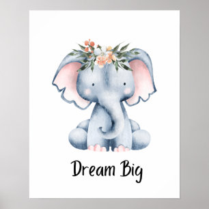 Poster Nourrissons Rêve d'Affirmation Positive Big Elepha