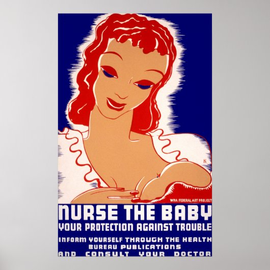Poster Nourriture allaitante vintage santé du bébé (Devant)