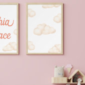 Poster Nourriture bébé Whimsical Flottant Kitten Nuages