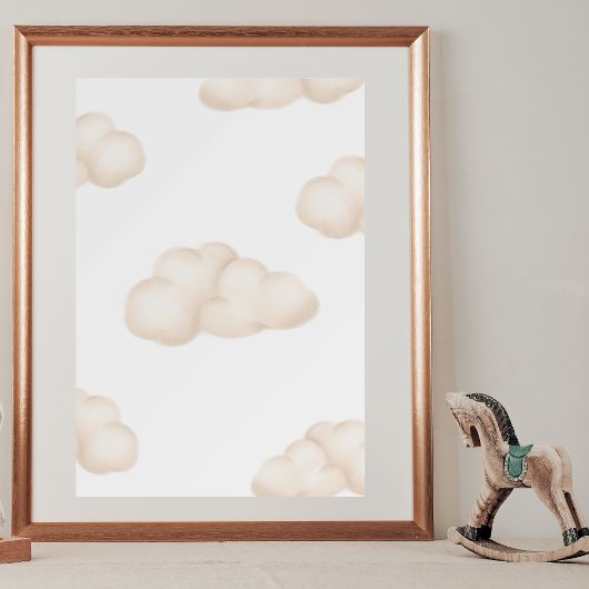 Poster Nourriture bébé Whimsical Flottant Kitten Nuages