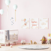 Poster Nourriture bébé Whimsical Flottant Kitten Nuages