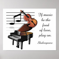 Nourriture d'amour - Shakespeare citation art impr