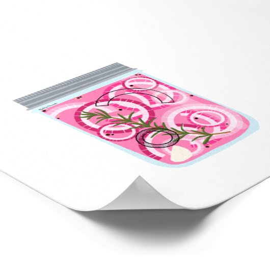 Poster Nourriture de canne - Oignons rouges cuits (Coin)