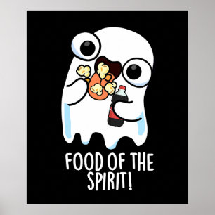 Poster Nourriture De L'Esprit Blague De Fantôme Drôle Fon