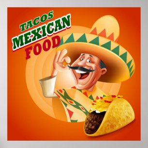 Poster Nourriture de Mexicain de tacos