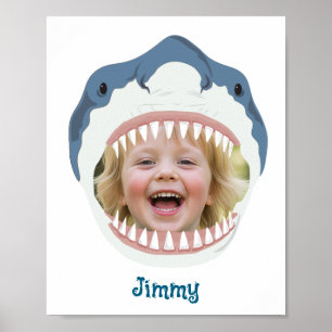 Poster Nourriture de requin Votre photo mangée par des re