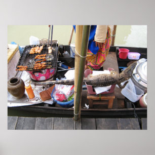 Poster Nourriture de rue de BBQ… Thaïlande de viande d