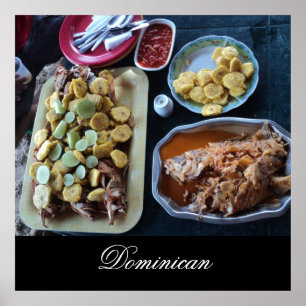 Poster Nourriture dominicaine sur la plage