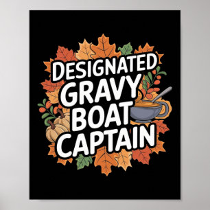 Poster Nourriture drôle de Thanksgiving - Capitaine de la