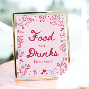 Poster Nourriture et boissons de la Saint-Valentin modern