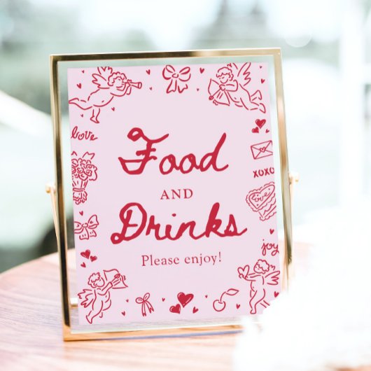 Poster Nourriture et boissons de la Saint-Valentin modern