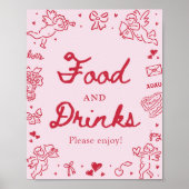 Poster Nourriture et boissons de la Saint-Valentin modern (Devant)