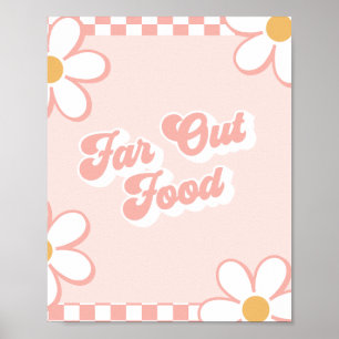 Poster Nourriture Far Out Groovy Signe de nourriture pour