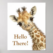 Poster Nourriture Giraffe Cute Aquarelle personnalisée (Devant)