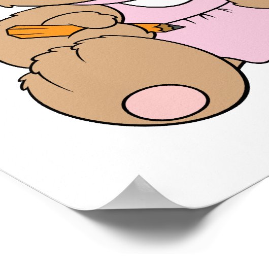 Poster Nourriture mignonne Ours RN (Coin)