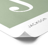 Poster Nourriture minimaliste moderne Monogramme de bébé (Coin)