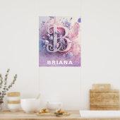 Poster *~* Nourriture Monogramme AP71 Girl Letter B (Cuisine)