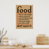 Poster Nourriture, ne gaspillez pas - Vintage conservatio (Cuisine)