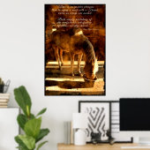 Poster Nourriture Palomino Pinto Horse en Grange & Prose (Bureau à domicile)