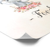 Poster Nourriture pour Baby Shower Éléphant Bébé (Coin)