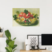 Poster Nourriture vintage, Salade Bio Mélange Vert Mesclu (Bureau à domicile)