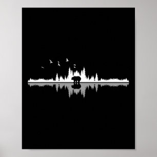 Poster Nous aimons les montagnes - Ours Randonnée Camping