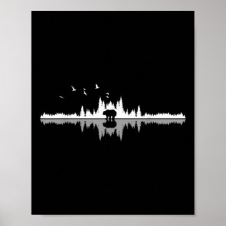 Poster Nous aimons les montagnes - Ours Randonnée Camping