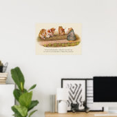 Poster "Nous aimons notre petit jardin" Poème de cochons (Bureau à domicile)