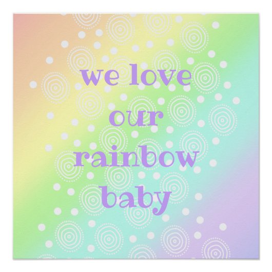 Poster Nous aimons notre Rainbow Baby Nursery Mur Impress (Devant)