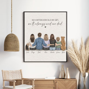 Poster Nous aurons toujours besoin de notre papa Portrait
