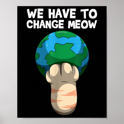 Poster Nous Devons Changer Comment Sauver Le Monde Chat (Devant)