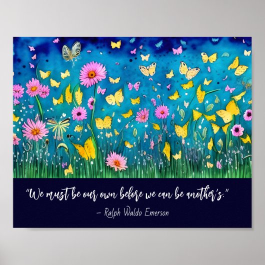 Poster Nous Devons Être Notre Propre Citation Florale (Devant)