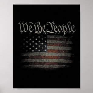Poster Nous Le Peuple Drapeau Usa 4 juillet Nous Déchiron