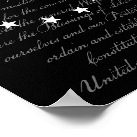 Poster Nous Le Peuple Préambule La Constitution Américain (Coin)