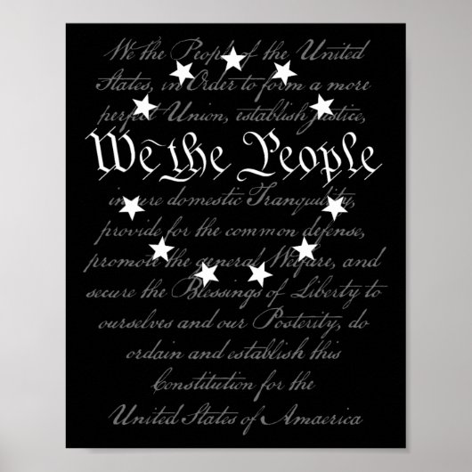 Poster Nous Le Peuple Préambule La Constitution Américain (Devant)
