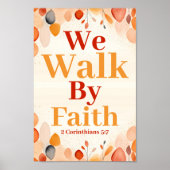 Poster Nous marchons par la foi Boho Christian Wall Art I (Devant)