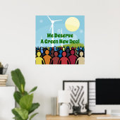 Poster Nous méritons un New Deal vert (Bureau à domicile)