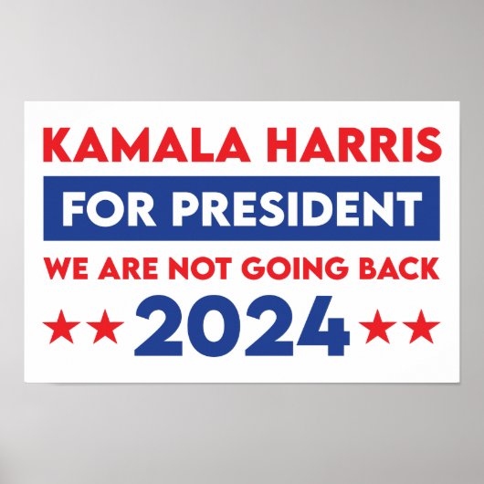 Poster Nous Ne Retournons Pas Kamala Harris Pour Présiden (Devant)