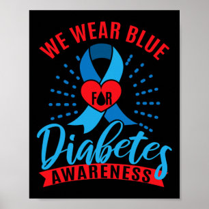 Poster Nous Portons Bleu Pour la Sensibilisation au Diabè