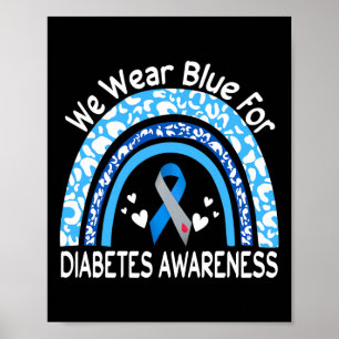 Poster Nous Portons Du Bleu Pour La Sensibilisation Au Di