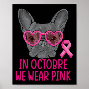 Poster Nous Portons Pink Bulldog Chien Chien Chien Consci