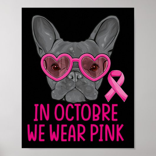 Poster Nous Portons Pink Bulldog Chien Chien Chien Consci (Devant)