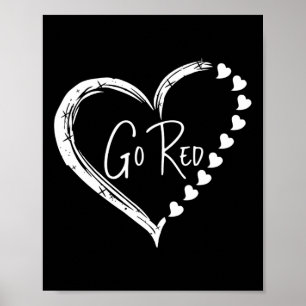 Poster Nous Portons Rouge En Février Go Red Heart Disease